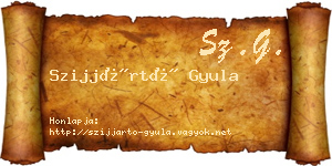 Szijjártó Gyula névjegykártya